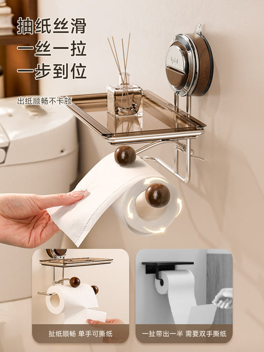 Suction cup roll paper holder toilet toilet paper box wall mounted toilet paper towel box bathroom paper towel holder toilet storage rack