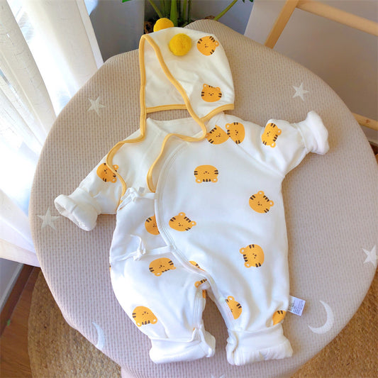Korean-style newborn baby clothes 0-3 months winter jacket padded jacket 5259 yards baby 100 days tiger long crawl