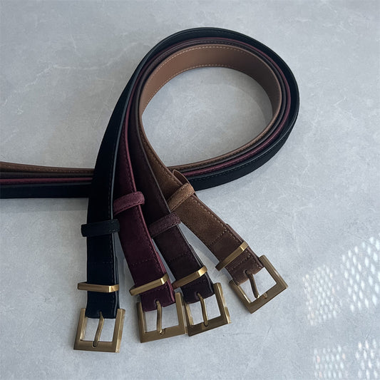Genuine leather new pin buckle frosted cowhide belt Korean version versatile fashion jeans belt high-end texture retro belt women