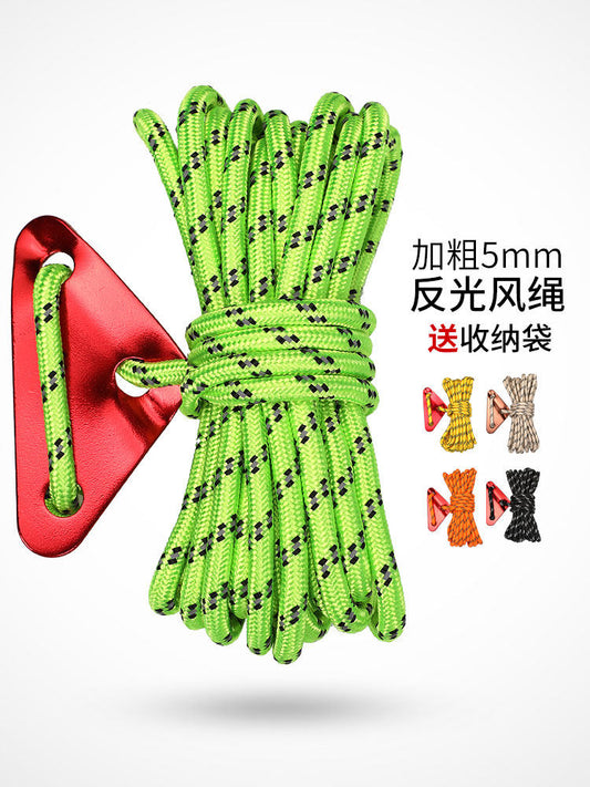 5mm tent pull rope tie rope outdoor camping canopy windproof rope awning fixed rope reflective warning rope