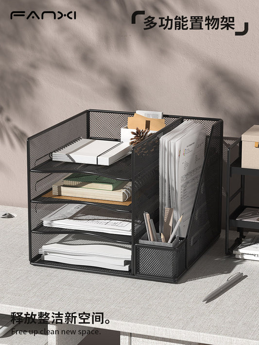 A4 Document Storage Rack: Desk Storage Rack, Book Document Rack, Metal Book Vertical Multifunctional Storage Rack, Office Supplies Document Storage Rack, Folder Archive Desktop Storage Rack