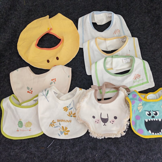 Daily single baby triangle saliva towel waterproof bib pure cotton baby triangle towel newborn snap button children's bib