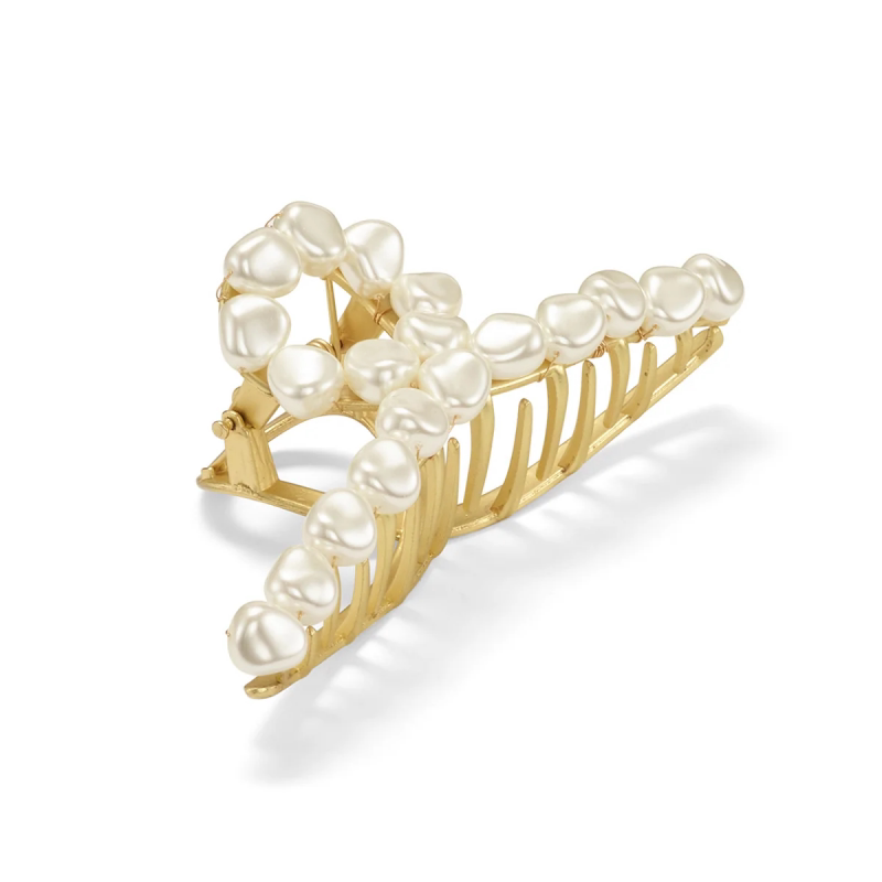 9QW European and American retro baroque pearl hair accessories elegant and romantic high-end pearl grab temperament updo hair headdress