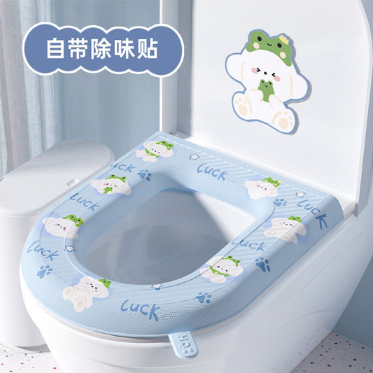 2026 New Waterproof Toilet Cushion Winter All Seasons Universal Toilet Cushion Gasket Household Washable Cushion