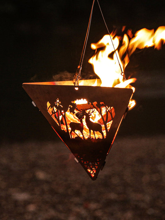Outdoor bonfire stove BBQ hanger stainless steel camping hanger picnic wood stove convenient charcoal stove triangular hanging stove