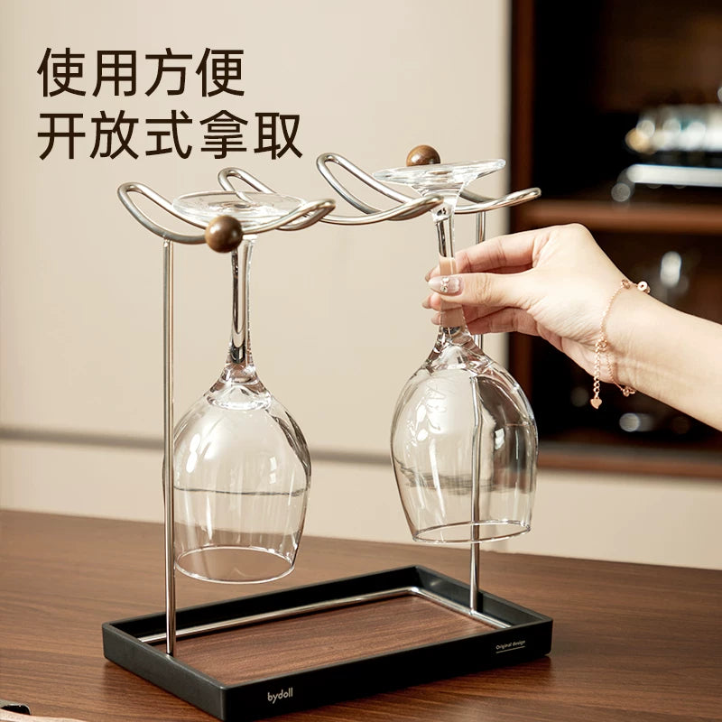Medieval style creative red wine glass holder hanging living room wine cabinet goblet holder hanging display shelf wine cabinet ornaments