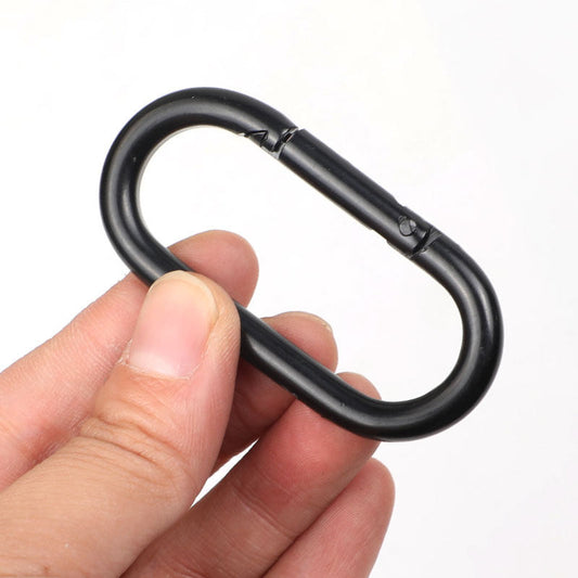 No. 6 runway type all-black carabiner, U-shaped load-bearing iron hook, fitness equipment hook, safety safety spring buckle