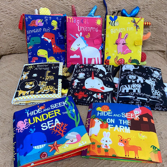 Baby cloth book, three-dimensional tail book, baby can't tear, safe can bite, water can't wash off, early education educational toy book