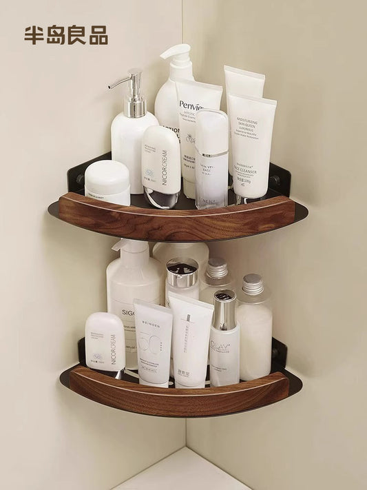 Walnut toilet storage rack bathroom toilet tripod toilet toilet toilet corner storage punch-free rack Y