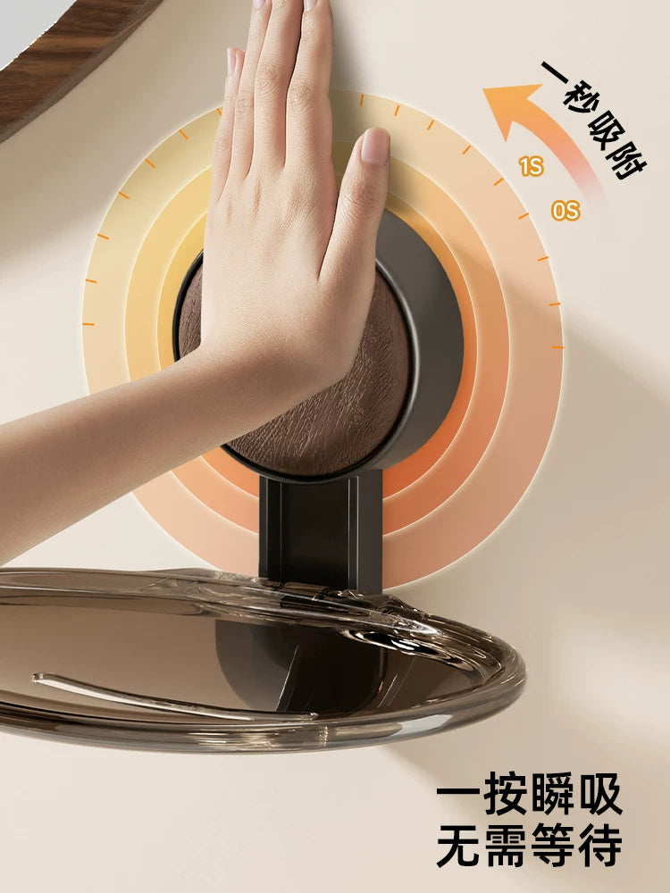 Suction cup soap box wall mounted no-punch home toilet soap shelf drain box student dormitory Y