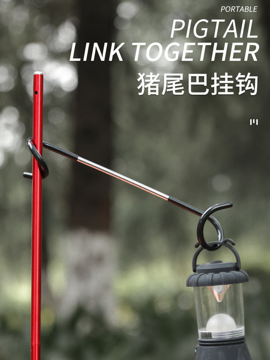 Outdoor Gas Light Hook Camping Multifunctional Metal Two Way Tent Camping Light Pig Tail Hook S-Type Storage Hook