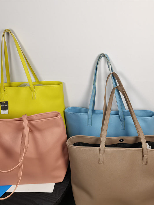 Foreign trade export single women's bag European and American fashion and versatility large-capacity tote bag for women to commute to work and class simple style