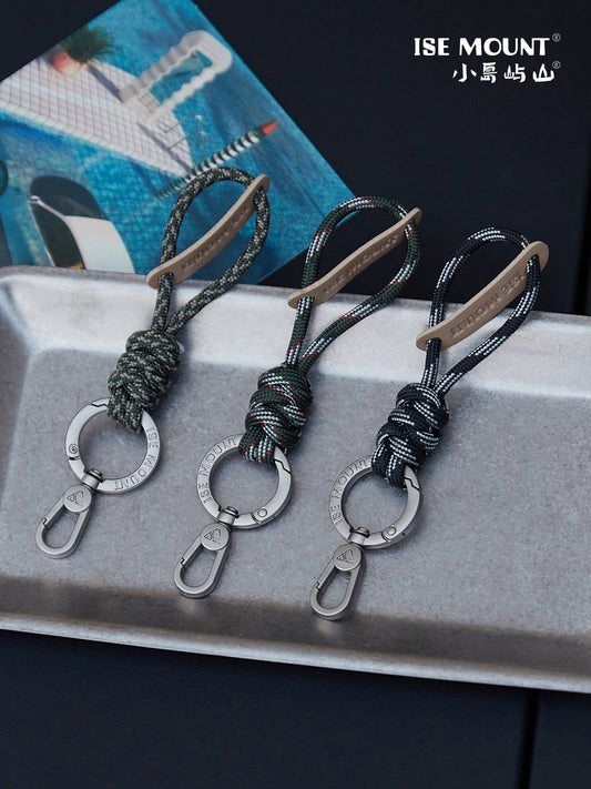 Small Island Hill Outdoor Travel Hand Woven Lanyard Zinc Alloy Metal Keychain Anti-Headphone Camera Lanyard