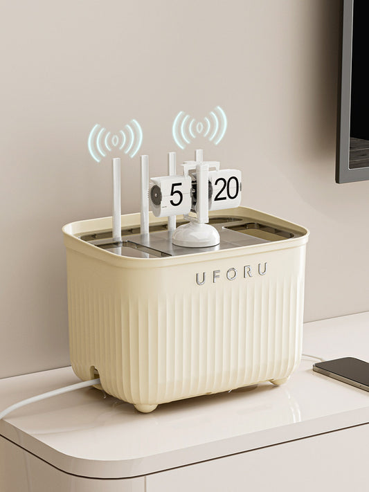 Router storage box, WiFi optical cat set-top box, storage rack, wire socket, shielding box, desktop data cable retraction Y