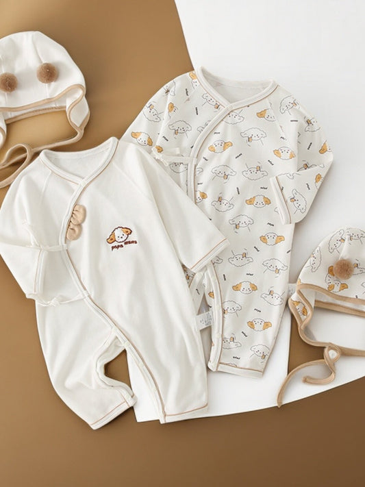 Newborn baby clothes, autumn one-piece clothes, spring and autumn cotton boneless crawling clothes, male and female baby underwear suits