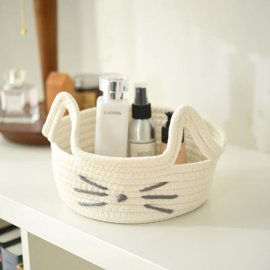 Special cartoon cotton thread basket storage basket, desktop storage box, cosmetic organizer, entrance sundries storage basket