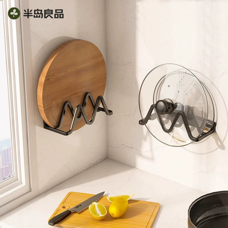 Kitchen pot lid rack, wall mounted pot lid placer, multi-functional household shelf, multi-layer cutting board, cutting board, storage rack Y