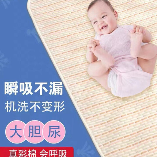 Free shipping four-layer water-absorbing and breathable double-sided cotton urine pad spring and summer bamboo fiber baby oversized waterproof urine pad