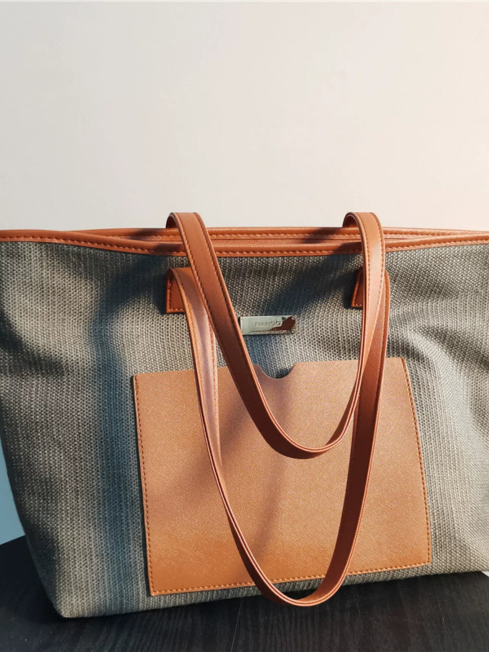 Canvas bag commuter with zipper universal tote bag large capacity tote bag shoulder bag niche design foreign trade