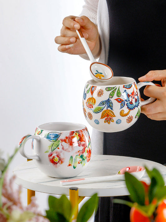 Creative Small Fresh Ceramic Milk Cup High Value Girls Drinking Cup New Office Large Capacity Mug
