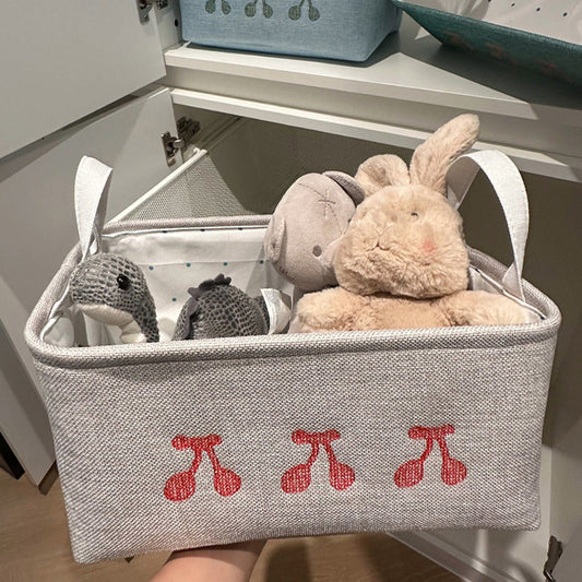 Creative cartoon fabric storage box, desktop storage basket, snack organizer, home dormitory car folding storage basket