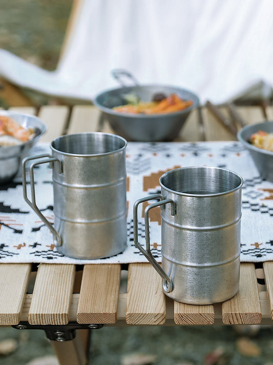 304 stainless steel mug outdoor camping water cup distressed retro industrial style creative beer juice cold drink cup