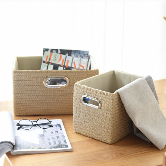 Simple Japanese storage box, storage box, drawer, tabletop sundries organizer, snack box, inner clothing storage basket woven