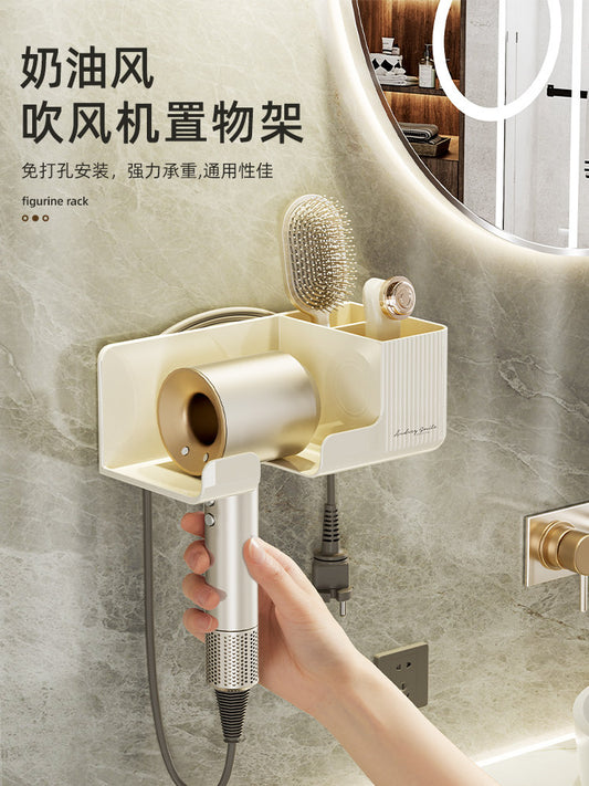 Hair dryer storage rack no punching toilet wall mounted hair dryer bracket bathroom hair dryer storage shelf placement