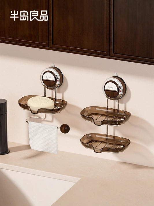 Suction cup soap box wall mounted no-punch soap box home bathroom drain soap shelf 2026 new model