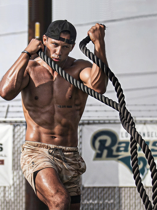 Battle rope home fitness equipment strength physical training tactics fighting arm strength thin arm artifact stand throw big rope