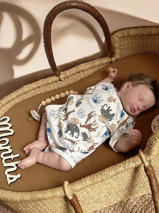 Nordic baby summer short sleeve fart wrap thin men's and women's baby triangle ha clothes double-layer belly protection modal pajamas