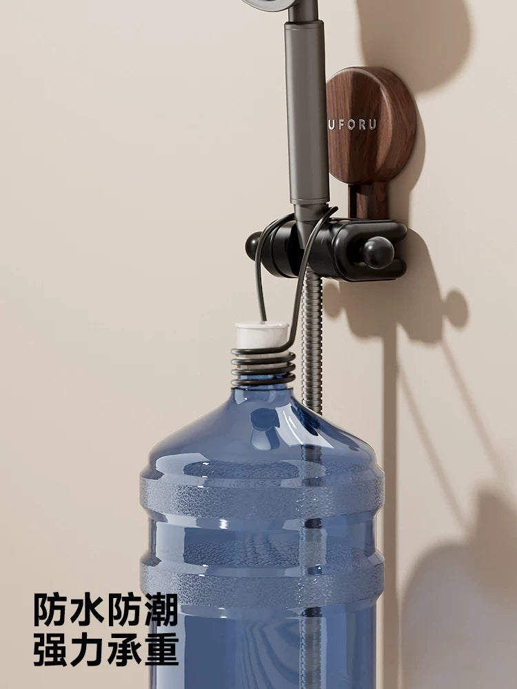 Bathroom suction cup free punching plastic wood shower stand home removable shower head fixing artifact hook Y