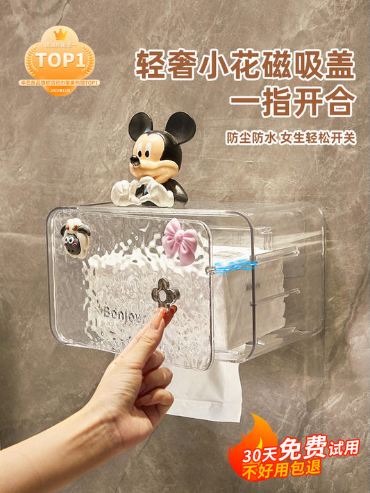 Toilet paper box, toilet paper storage, wall-mounted shelf, toilet roll paper towel holder, paper drawer paper box, paper towel box