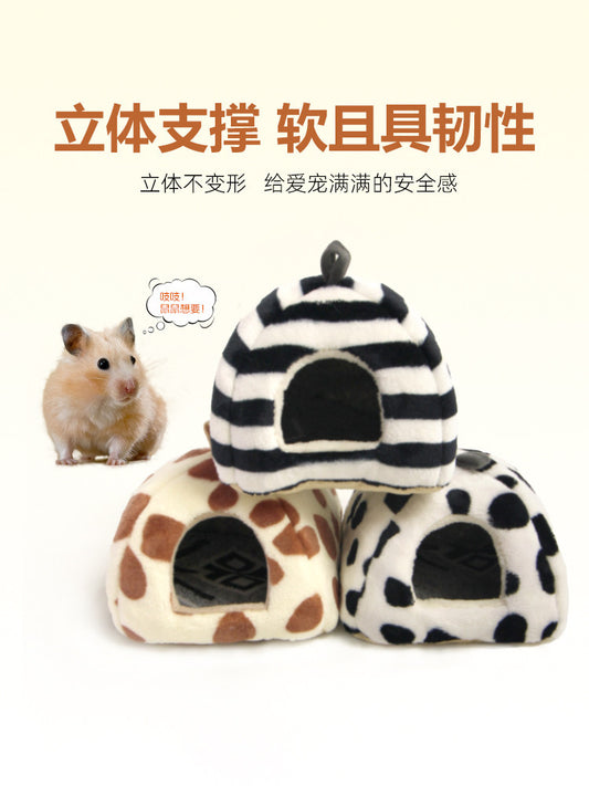 Hamster nest in winter, warm and thickened, cotton nest, golden bear, dodge nest, coral velvet pet, sleeping nest, cold and freeze protection