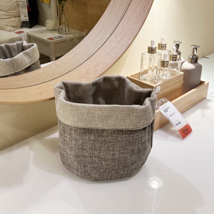 Cotton and linen storage basket, art desktop storage basket, remote control, cosmetics organizer, underwear basket, miscellaneous items storage basket