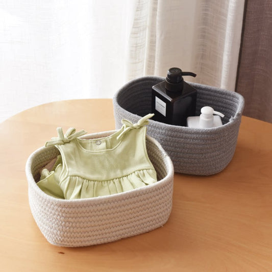 Simple cotton thread storage box, clothes, cosmetics, snacks, storage basket, fabric, desktop finishing box, storage box, basket frame