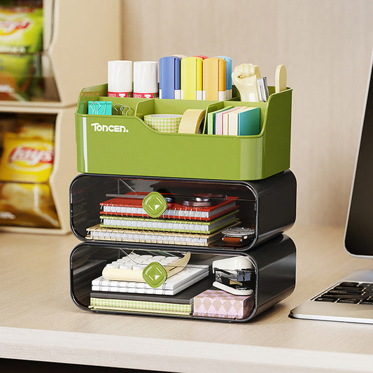 Desktop Storage Box, Drawer Stationery Organizer, Multifunctional Shelf, Can Be Stacked Cosmetics Storage Box, Office Desktop Office Supplies Organizer, Student Drawer Box Storage Cabinet