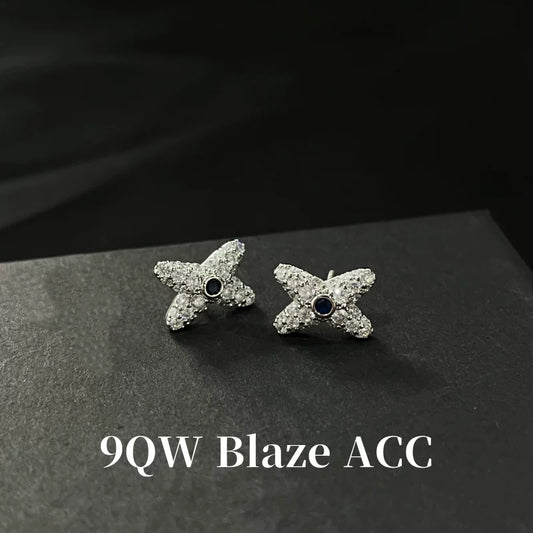 New simple and atmospheric stud earrings, 21st century maharaja wife IU same style of stud earrings, zircon full diamond cross light luxury stud earrings
