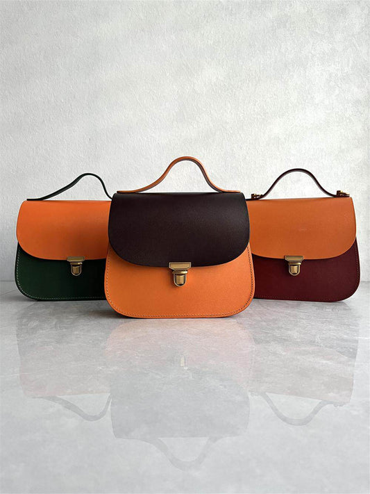 Shopping mall withdrawal high-quality top-layer cowhide vegetable-tanned leather handbag high-end texture fashion versatile one-shoulder crossbody girl