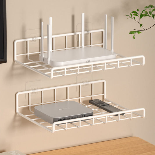 Punch-free router, wifi storage rack, set-top box storage rack, wall organizer, home network device storage