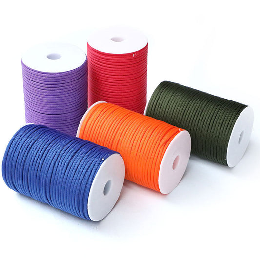 100m Outdoor Seven Core Paracord 4mm Hand Rope Braided Wire Tactical Bracelet DIY Handmade Material Solid Color Rope