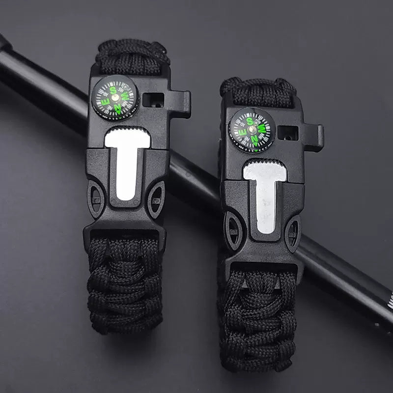 Outdoor seven-core paracord military fan survival bracelet survival bracelet multi-functional lighter compass tactical bracelet