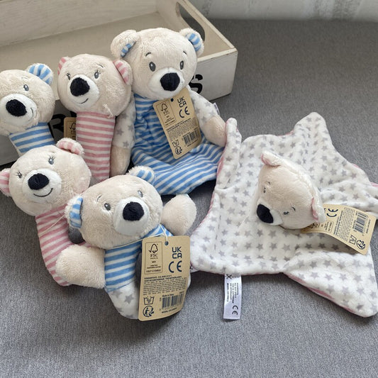 American baby pacifier three-month baby toy mouth-to-mouth sleep can gnaw newborn star bear rattle
