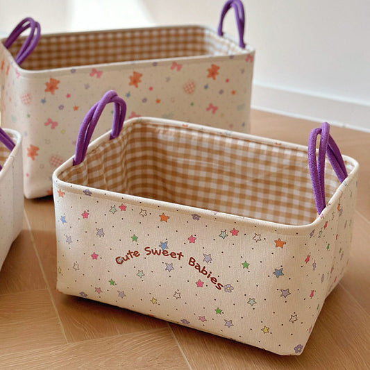 Cartoon fabric storage basket, desktop organizer, snack toy utility box, foldable wardrobe storage box, storage box