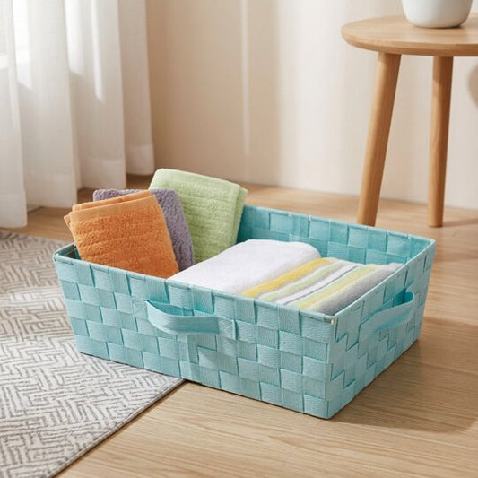 Japanese fabric storage box, woven storage basket, desktop sundry organizer, snack box, toy clothing storage basket