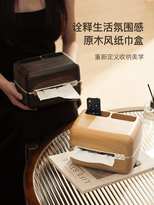 Desktop tissue box, living room, home homestay, log style creative napkin storage, coffee table, paper drawing box