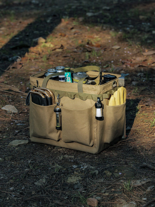 Outdoor tool storage box, camping storage storage bag, large capacity multifunctional tote bag, storage, picnic finishing bag