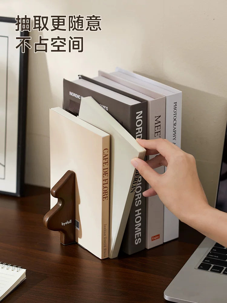 Student desktop solid wood book stand assembly telescopic anti-tipping metal bookstand office ins bookshelf storage box