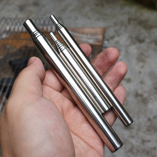 Outdoor stainless steel blowpipe, blowtorch, portable practical equipment, camping fire tools, retractable blow stick
