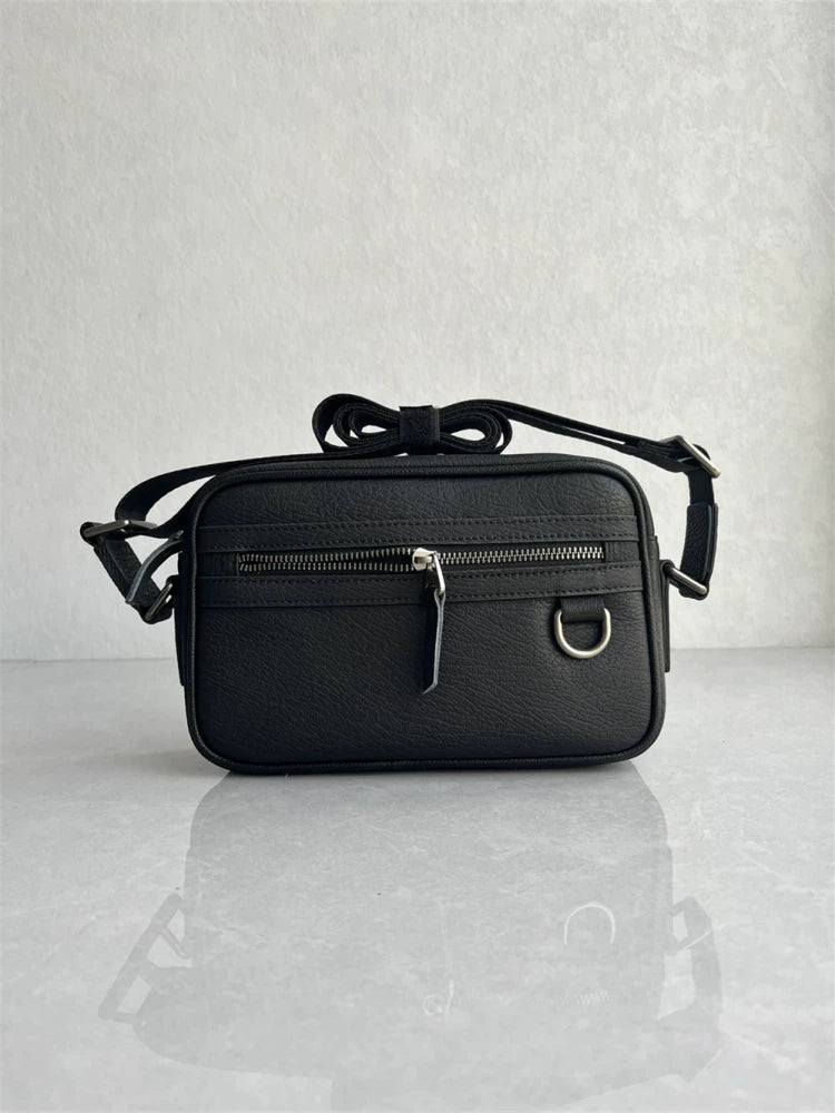 Export South Korea order high quality top layer cowhide men's shoulder bag simple fashion genuine leather trend crossbody men's bag